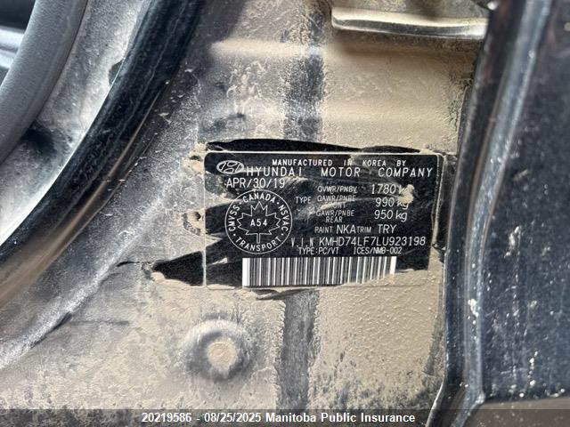 KMHD74LF7LU923198 Hyundai mpi nu