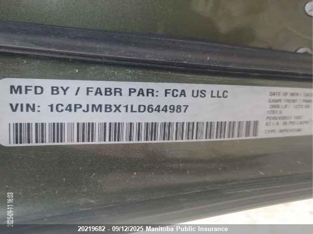 Jeep Cherokee 2020 1C4PJMBX1LD644987 Image 9
