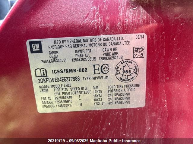 GMC lfx - vvt, e85 max, aluminum 2014 2GKFLWE34E6377988 Image 9