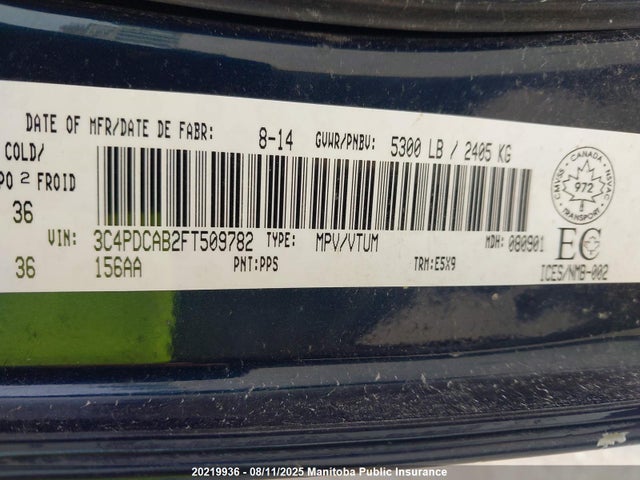 3C4PDCAB2FT509782 Dodge Journey