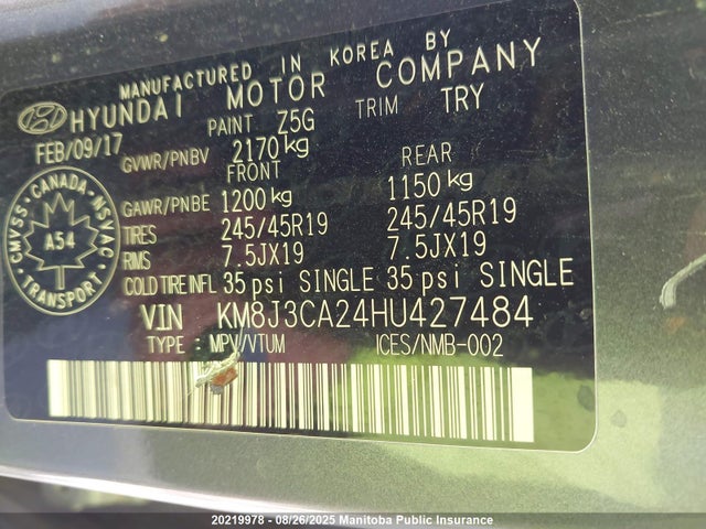 KM8J3CA24HU427484 Hyundai t-gdi gamma