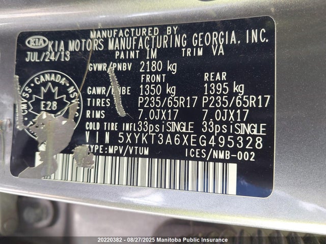 5XYKT3A6XEG495328 KIA dohc t-gdi theta-ii