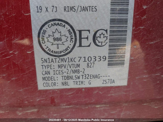 Nissan 2019 2019 5N1AT2MV1KC710339 Image 9