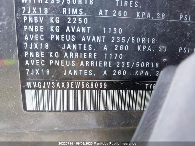 WVGJV3AX9EW568069 Volkswagen Tiguan