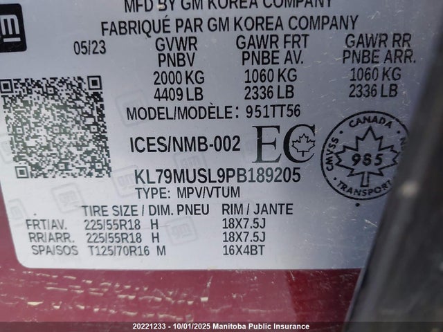 KL79MUSL9PB189205 Chevrolet l3t