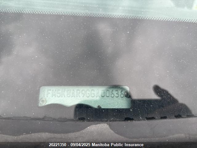 1FM5K8AR9GGA00636 Ford 2016