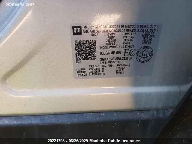 3GKALVEV9NL213606 GMC lyx