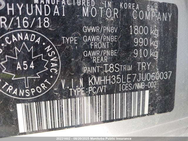 KMHH35LE7JU060037 Hyundai gdi nu