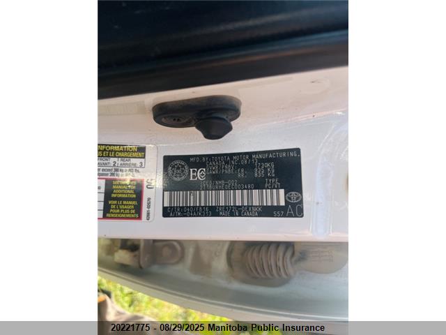 Toyota 2zr-fe 2014 2T1BURHE0EC003480 Image 9