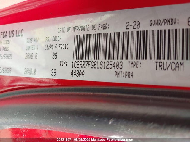 1C6RR7FG6LS125403 Dodge 1500