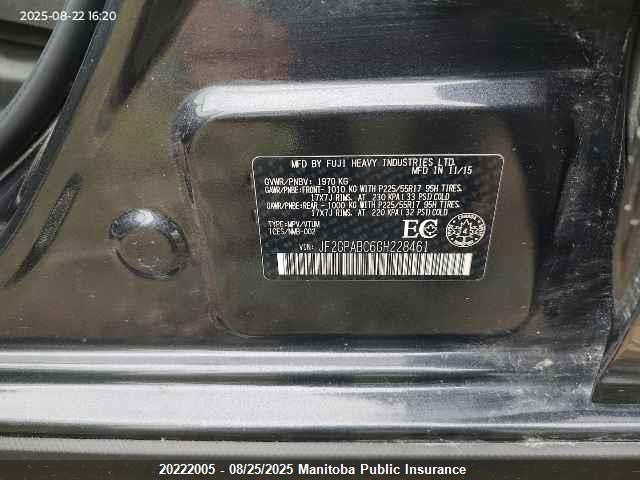 JF2GPABC6GH228461 Subaru naturally aspirated