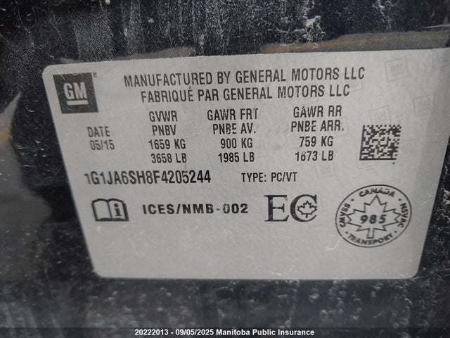 1G1JA6SH8F4205244 Chevrolet luw