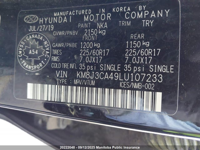 Hyundai gdi nu 2020 KM8J3CA49LU107233 Image 9