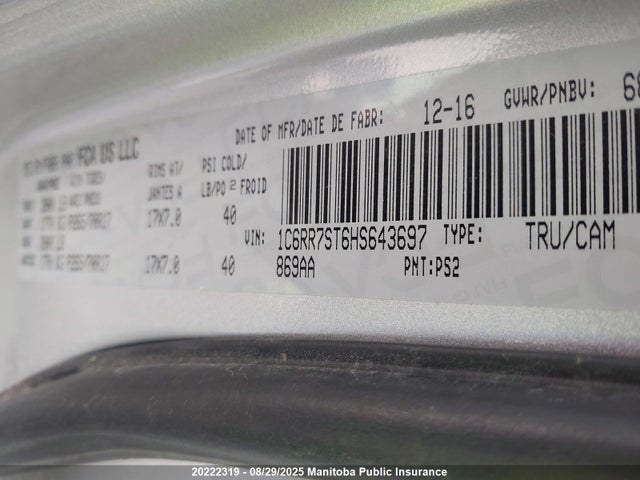 1C6RR7ST6HS643697 Dodge 1500