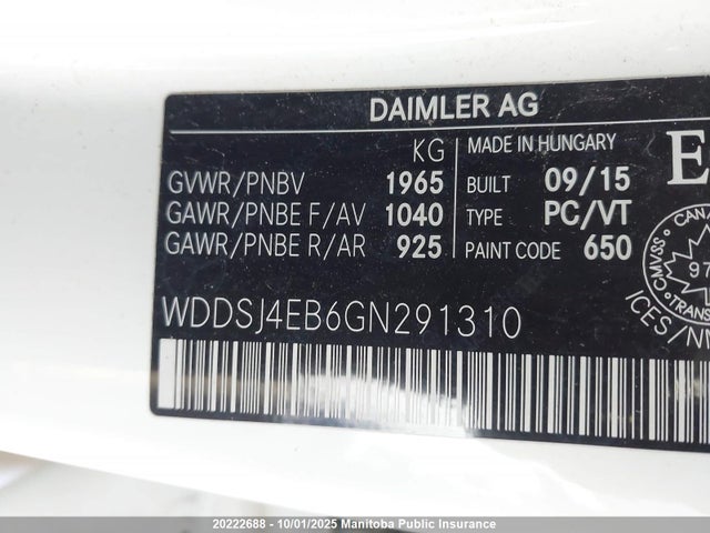 Mercedes Benz 2016 2016 WDDSJ4EB6GN291310 Image 9
