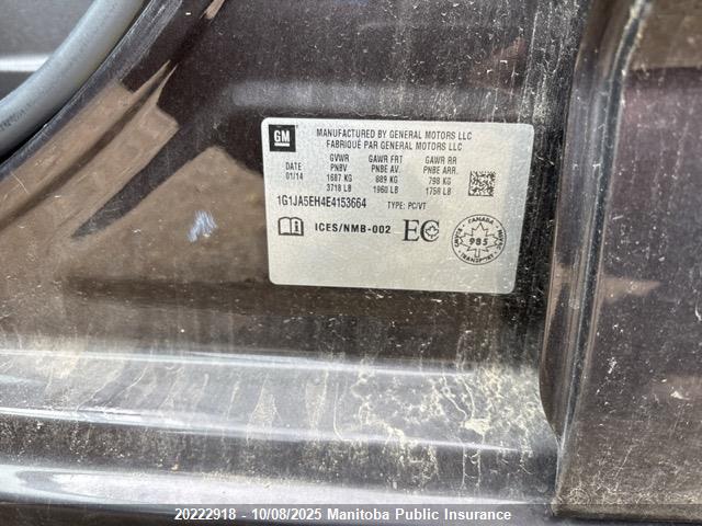 Chevrolet luw 2014 1G1JA5EH4E4153664 Image 9