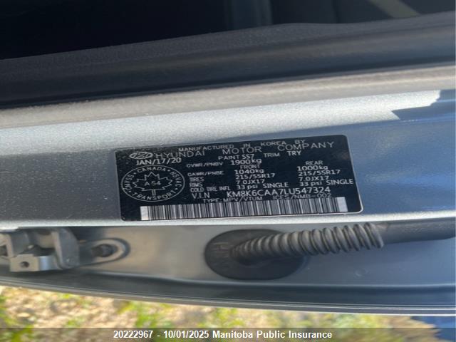 Hyundai mpi nu 2020 KM8K6CAA7LU547324 Image 9