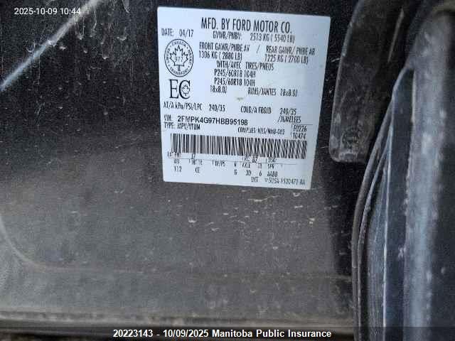 Ford 2.0l gtdi 2017 2FMPK4G97HBB95198 Image 9