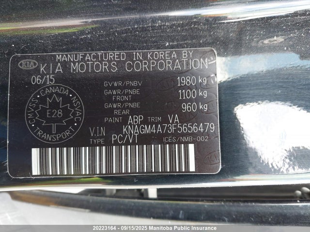 KIA dohc gdi theta ii 2015 KNAGM4A73F5656479 Image 9