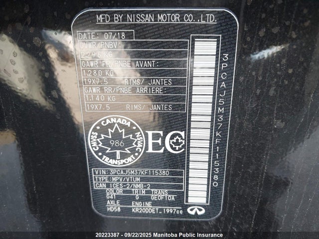 Infiniti QX50 2019 3PCAJ5M37KF115380 Image 9