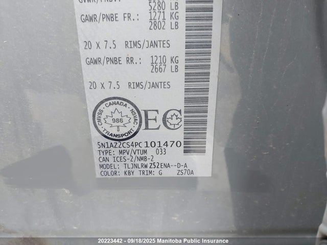 Nissan Murano 2023 5N1AZ2CS4PC101470 Image 9