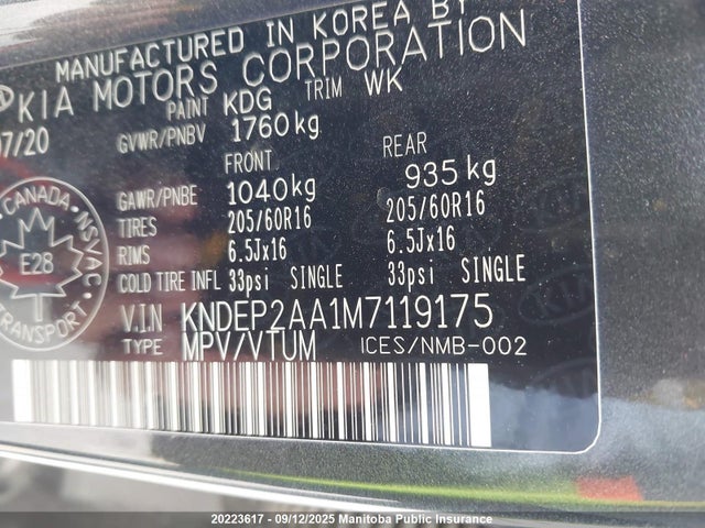 KNDEP2AA1M7119175 KIA nu mpi