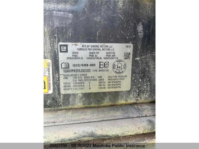 1GKKVPKD5EJ365055 GMC llt