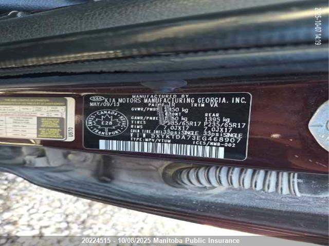 KIA gasoline 3.3 v6 gdi lambda ii 2014 5XYKTDA73EG468907 Image 9