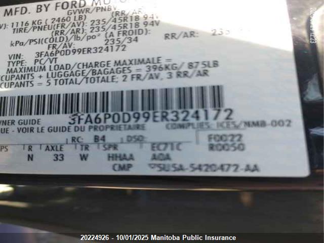 Ford 2014 2014 3FA6P0D99ER324172 Image 9
