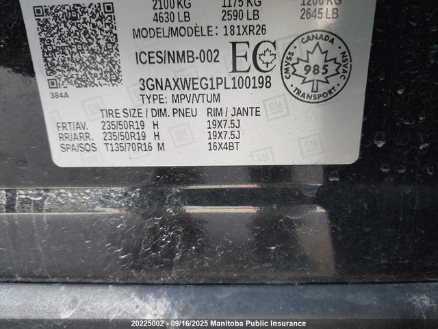 Chevrolet lsd 2023 3GNAXWEG1PL100198 Image 9