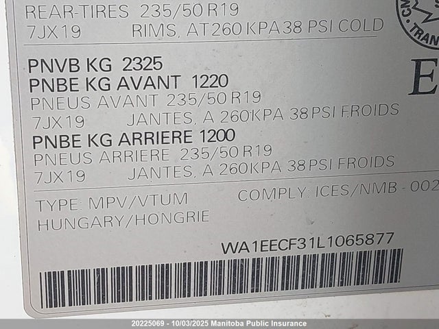 Audi 2020 2020 WA1EECF31L1065877 Image 9