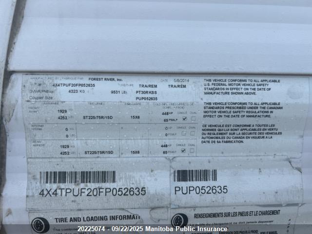Puma Puma Towables 2015 4X4TPUF20FP052635 Image 9