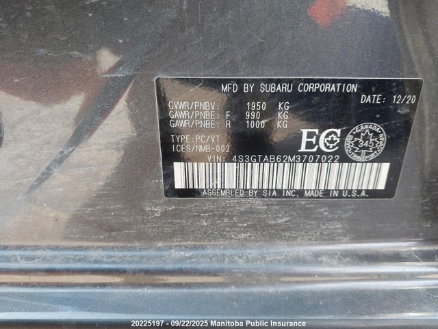 4S3GTAB62M3707022 Subaru na