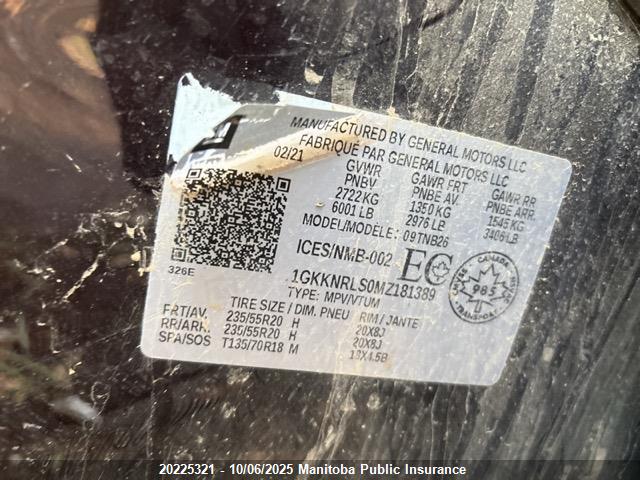1GKKNRLS0MZ181389 GMC lgx