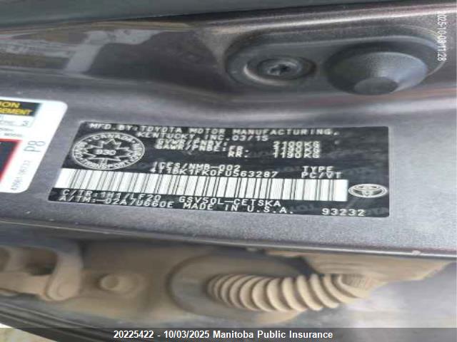 4T1BK1FK0FU563287 Toyota 2gr-fe
