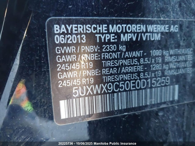 BMW X3 2014 5UXWX9C50E0D15259 Image 9