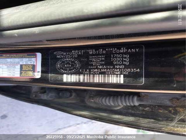 KMHLM4AG5MU108354 Hyundai mpi nu pe