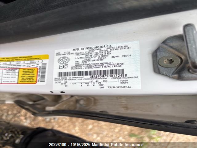 3FA6P0H72HR172488 Ford Fusion