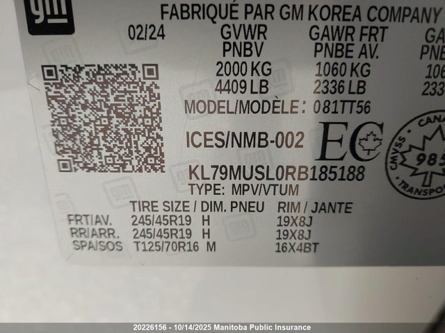 KL79MUSL0RB185188 Chevrolet l3t