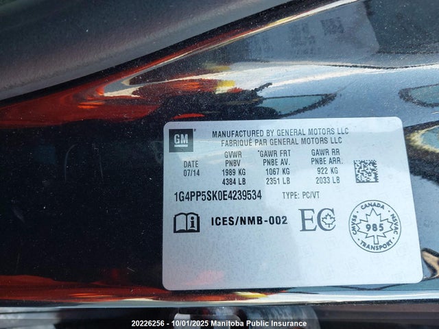 Buick lea 2014 1G4PP5SK0E4239534 Image 8