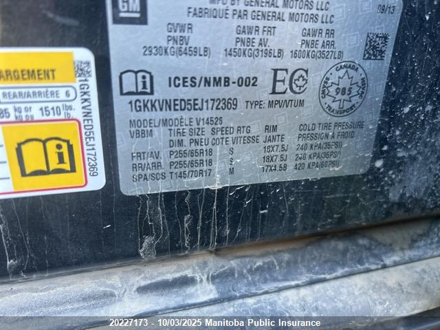 1GKKVNED5EJ172369 GMC llt