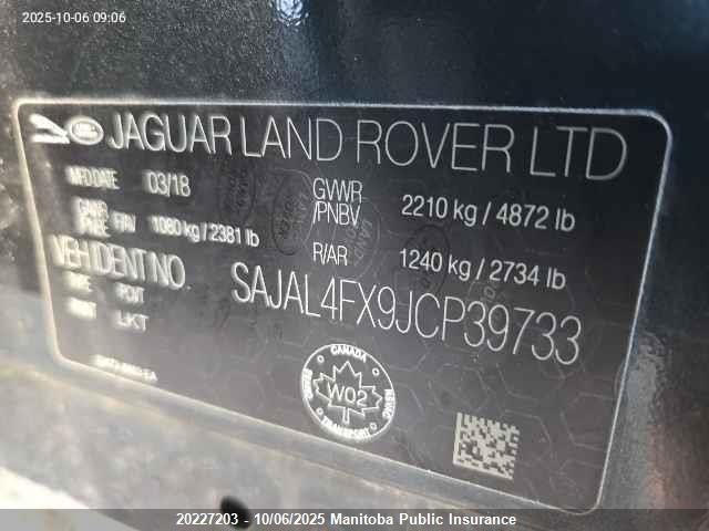 Jaguar aj20p 2018 SAJAL4FX9JCP39733 Image 9
