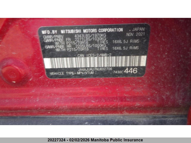 JA4AJUAU7NU602706 Mitsubishi RVR ES