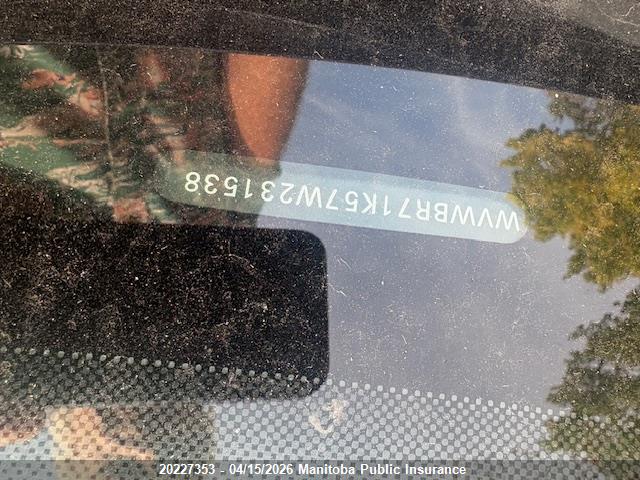 20227353 :رقم المزاد ، WVWBR71K57W231538 vin ، 2007 Volkswagen Rabbit 2.5 مزاد بيع