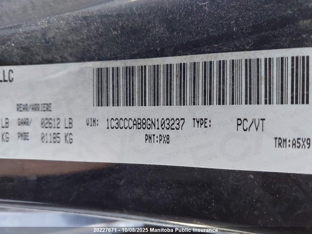 Chrysler 2016 2016 1C3CCCAB8GN103237 Image 9
