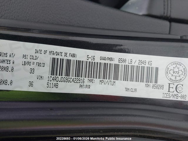Dodge Durango 2016 1C4RDJDG9GC422916 Image 9