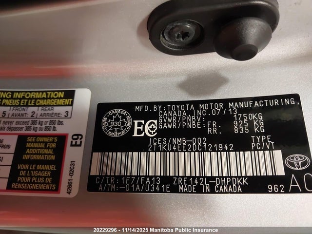 Aukcja sprzedaży 2013 Toyota Matrix, vin: 2T1KU4EE2DC121942, numer aukcji: 20229296