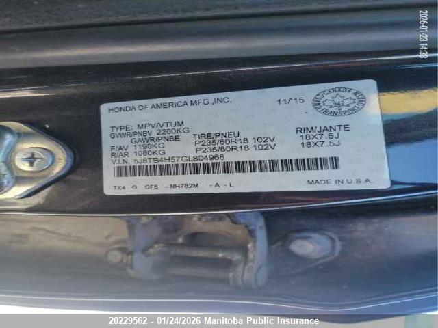 Acura RDX 2016 5J8TB4H57GL804966 Image 11