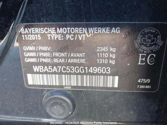 WBA5A7C53GG149603 BMW 528I