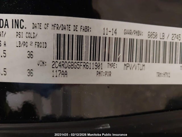 Dodge Grand Caravan Se 2015 2C4RDGBG5FR611901 Image 9